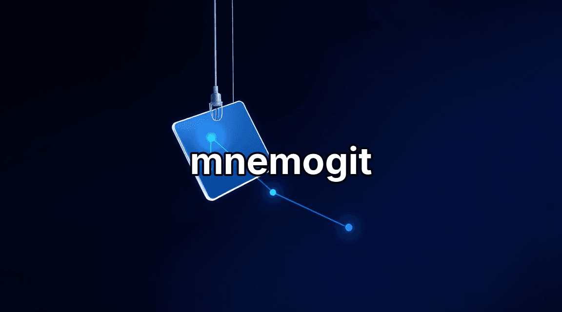 MnemoGit \u2014 flashcard suspended in a network of commits